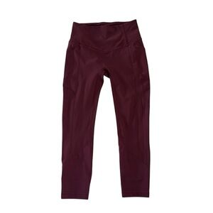 Lululemon Burgundy Wine Maroon All The Right Places Crop II Leggings Size 6